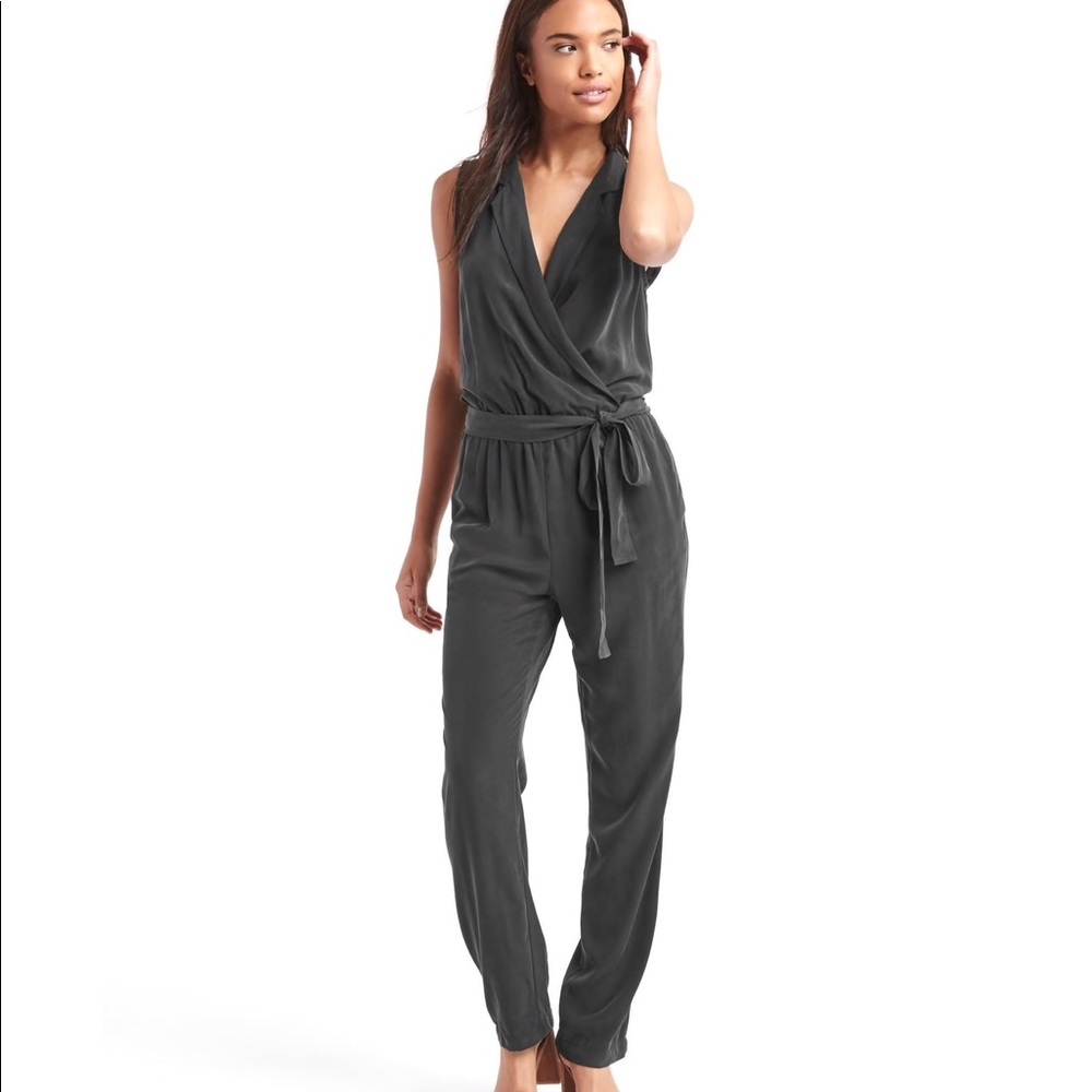 Gap soft lapel jumpsuit in slate grey- LAST CHANCE
